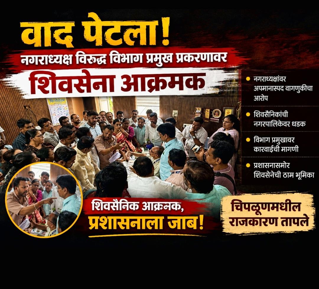 वाद पेटला; नगराध्यक्ष विरुद्ध विभाग प्रमुख प्रकरणावर शिवसेना आक्रमक